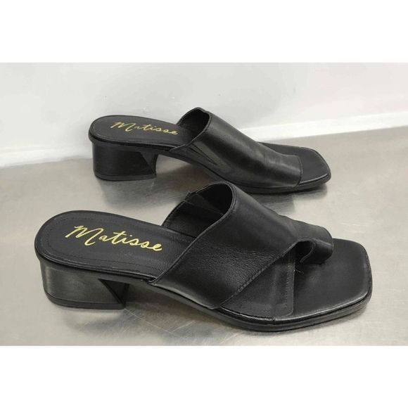 Matisse Goddess Square Toe Block Heel Black Sandal Size 8 - Picture 1 of 6